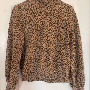 Abercrombie Mock Neck Sweatshirt in Leopard Print